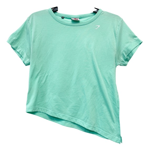 Gymshark Tops - Gymshark Women's Mint Green Asymmetrical Hem Short Sleeve Workout T-Shirt Size S